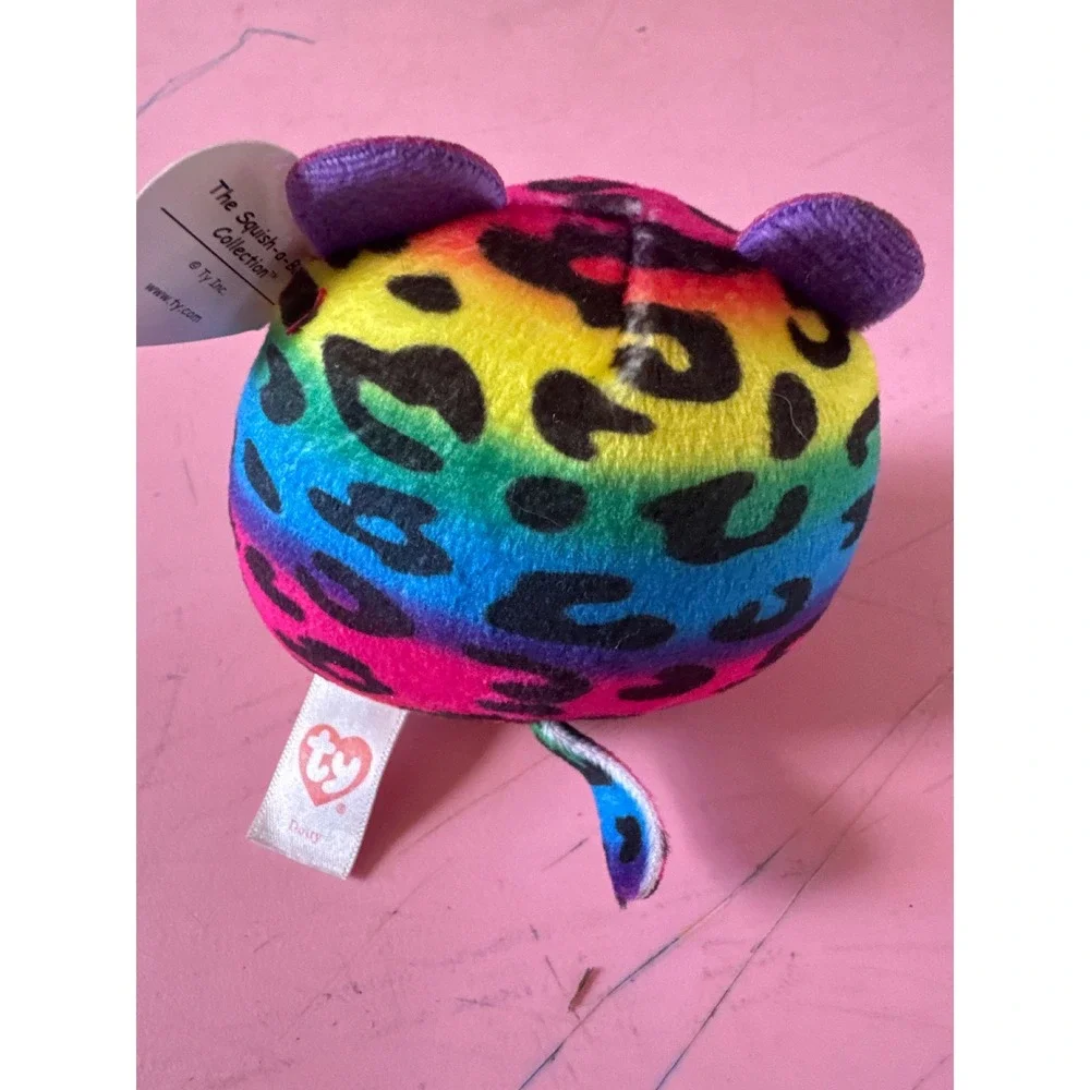 Ty Squish-a-Boos Dotty Leopard Rainbow Multicolored Plush 4 Inch Small Kids Toy